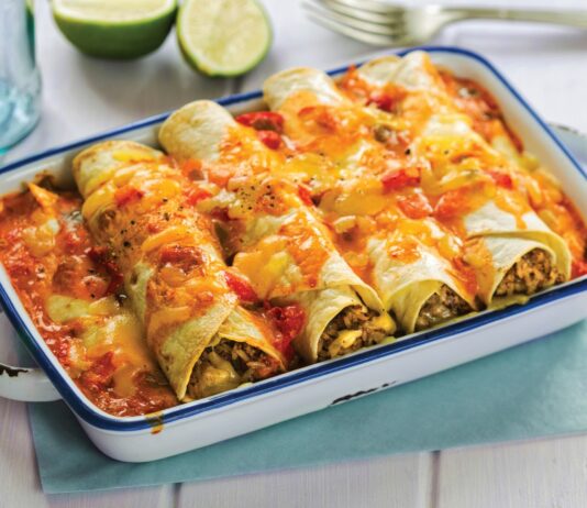 Mexican Egg Sausage Enchiladas for Dinner